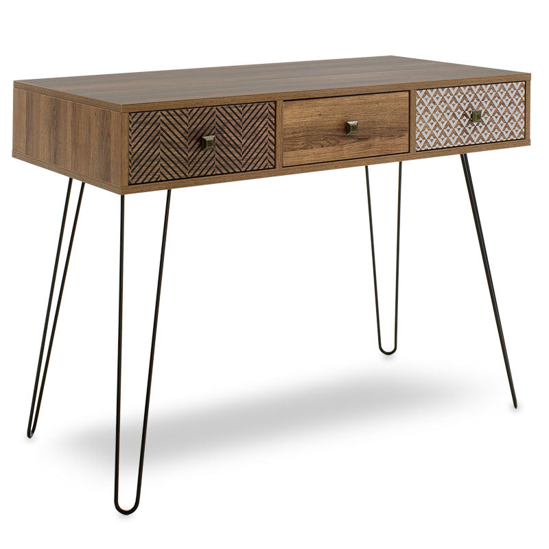 Κονσόλα Boho pakoworld καρυδί με μεταλλικά πόδια 100x50,5x74,5εκ - Hippiehome.gr