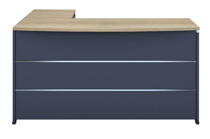 Γραφείο εργασίας επαγγελματικό Lotus pakoworld αναστρέψιμο φυσικό-ανθρακί 180x160x75εκ - Hippiehome.gr