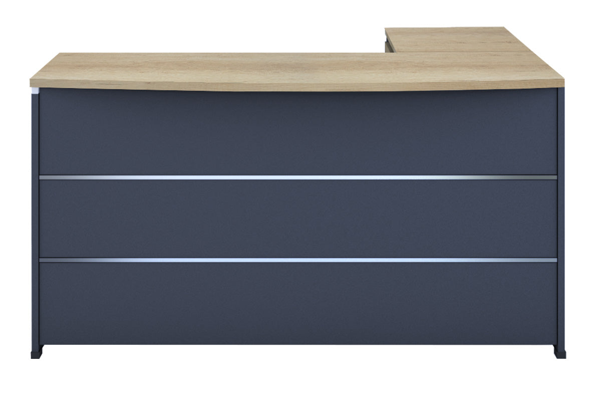 Γραφείο εργασίας επαγγελματικό Lotus pakoworld αναστρέψιμο φυσικό-ανθρακί 180x160x75εκ - Hippiehome.gr