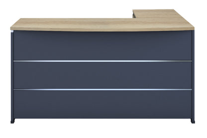 Γραφείο εργασίας επαγγελματικό Lotus pakoworld αναστρέψιμο φυσικό-ανθρακί 180x160x75εκ - Hippiehome.gr