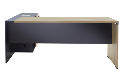 Γραφείο εργασίας επαγγελματικό Lotus pakoworld αναστρέψιμο σε φυσικό-ανθρακί 180x160x75εκ - Hippiehome.gr