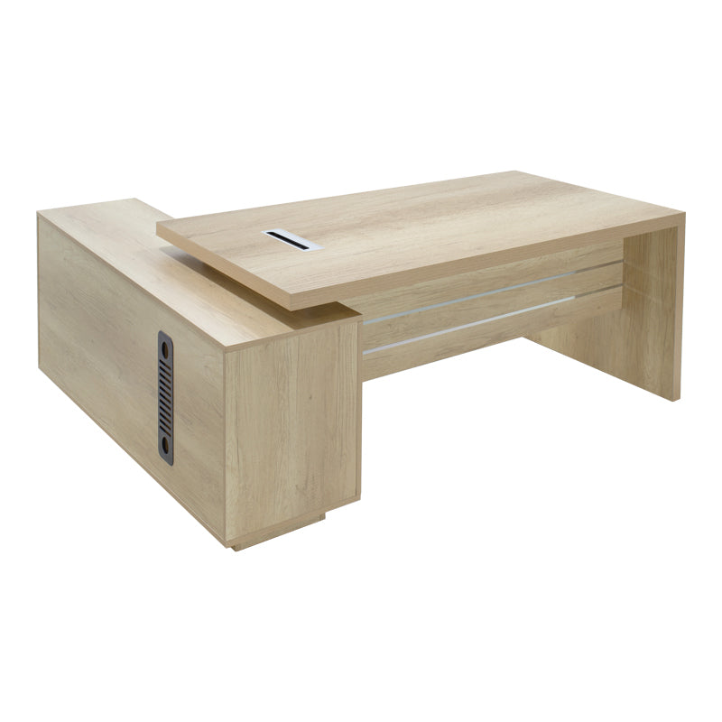 Γραφείο εργασίας αναστρέψιμο επαγγελματικό Amazon pakoworld σε φυσική απόχρωση 200x170x75εκ - Hippiehome.gr