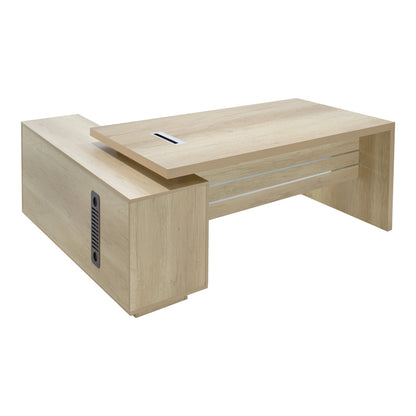 Γραφείο εργασίας αναστρέψιμο επαγγελματικό Amazon pakoworld σε φυσική απόχρωση 200x170x75εκ - Hippiehome.gr