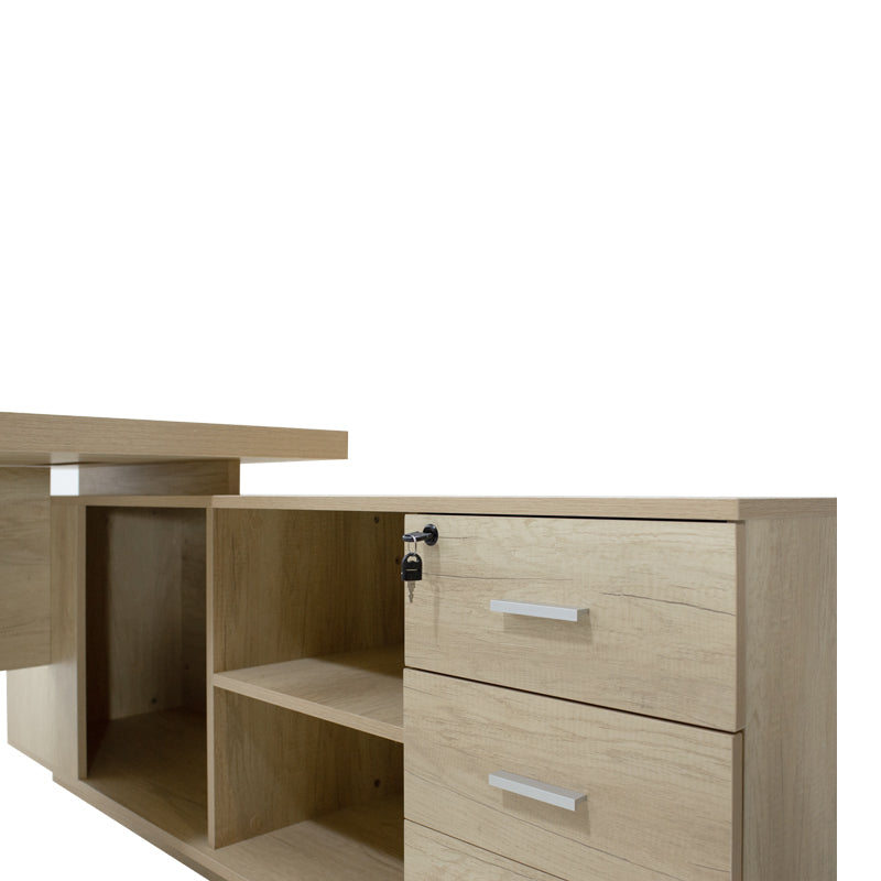 Γραφείο εργασίας αναστρέψιμο επαγγελματικό Amazon pakoworld σε φυσική απόχρωση 200x170x75εκ - Hippiehome.gr