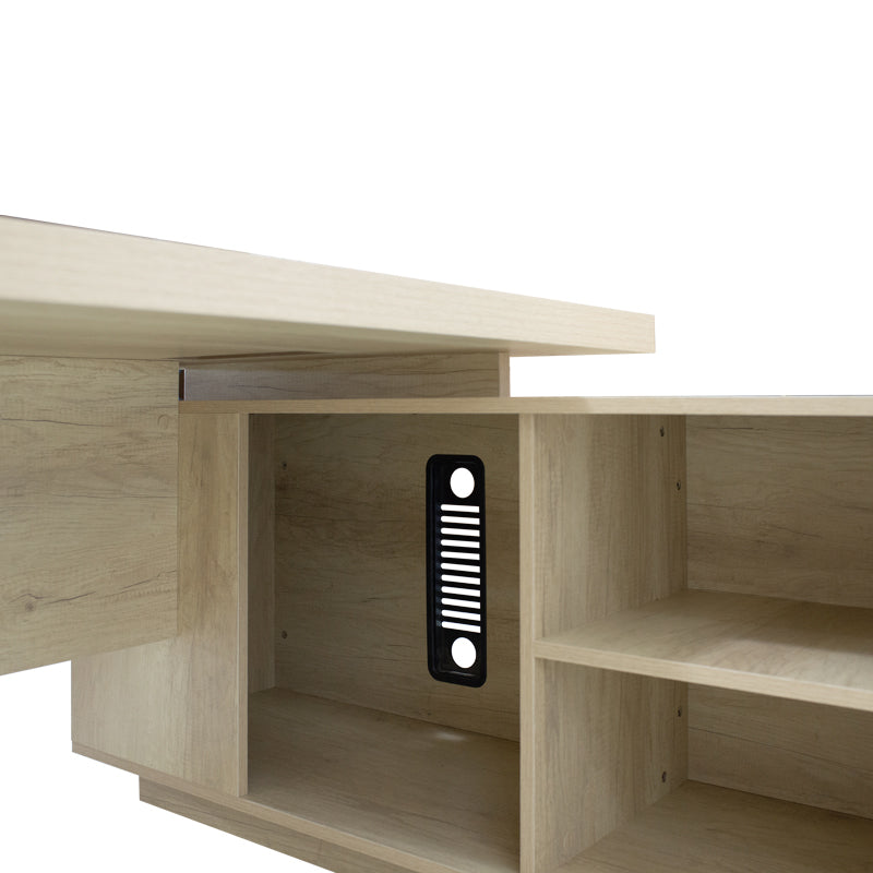 Γραφείο εργασίας αναστρέψιμο επαγγελματικό Amazon pakoworld σε φυσική απόχρωση 200x170x75εκ - Hippiehome.gr