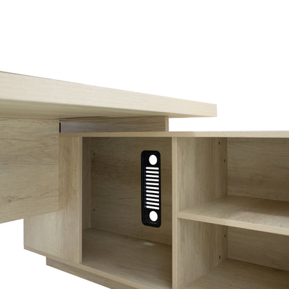 Γραφείο εργασίας αναστρέψιμο επαγγελματικό Amazon pakoworld σε φυσική απόχρωση 200x170x75εκ - Hippiehome.gr