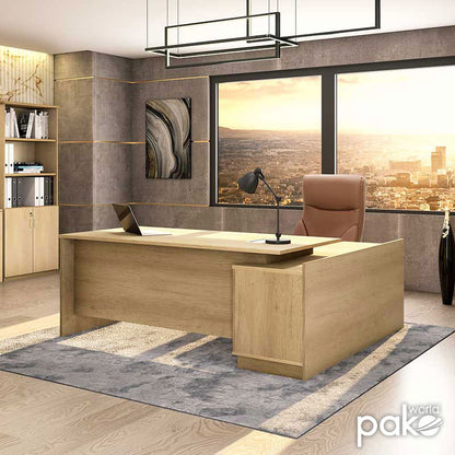 Γραφείο εργασίας επαγγελματικό Amazon pakoworld αριστερή γωνία χρώμα sonoma 180x160x76εκ - Hippiehome.gr