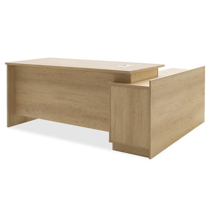 Γραφείο εργασίας επαγγελματικό Amazon pakoworld αριστερή γωνία χρώμα sonoma 180x160x76εκ - Hippiehome.gr