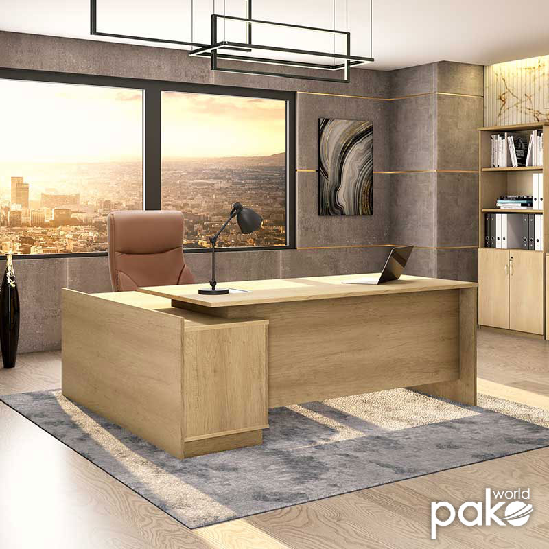 Γραφείο εργασίας επαγγελματικό Amazon pakoworld δεξιά γωνία χρώμα sonoma 180x160x76εκ - Hippiehome.gr