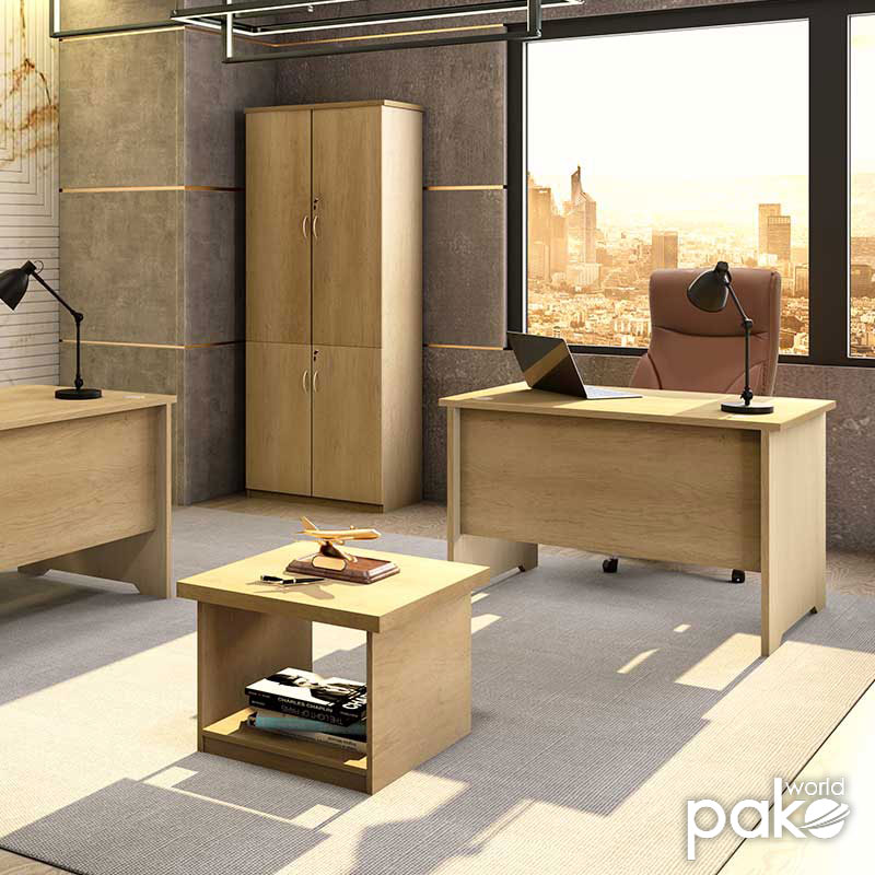 Γραφείο εργασίας επαγγελματικό Amazon pakoworld χρώμα sonoma 120x75x75εκ - Hippiehome.gr