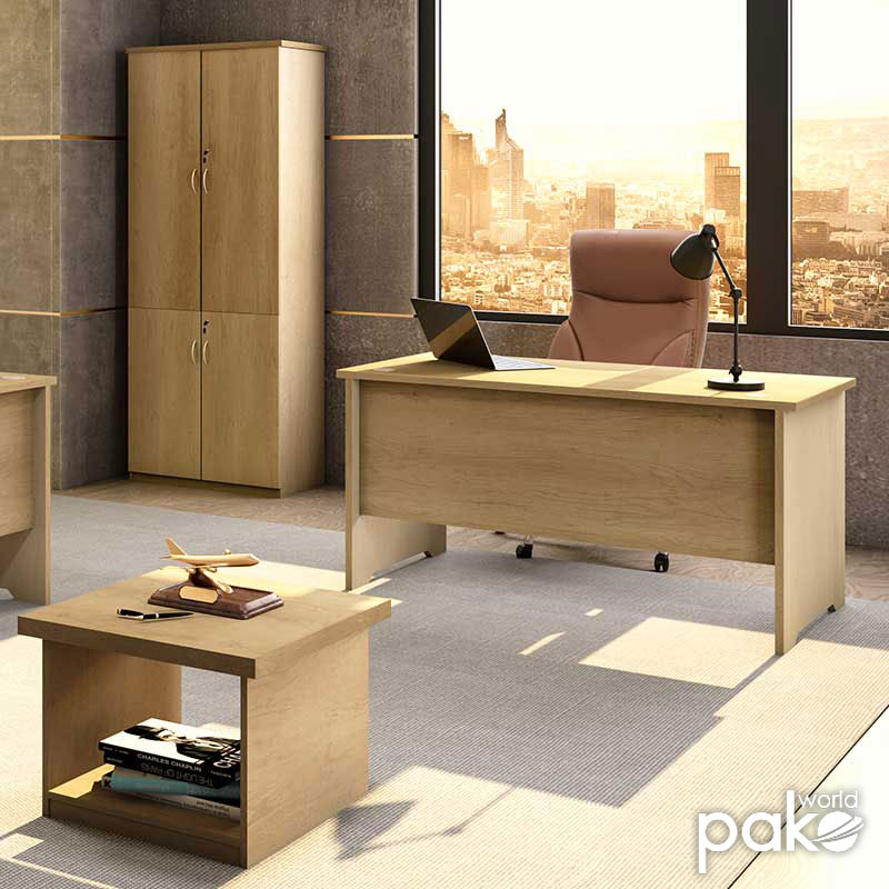 Γραφείο εργασίας επαγγελματικό Amazon pakoworld χρώμα sonoma 150x75x75εκ - Hippiehome.gr