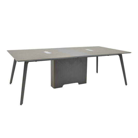 Τραπέζι συνεδριάσεων επαγγελματικό Denith pakoworld ανθρακί-καρυδί 240x120x75εκ - Hippiehome.gr