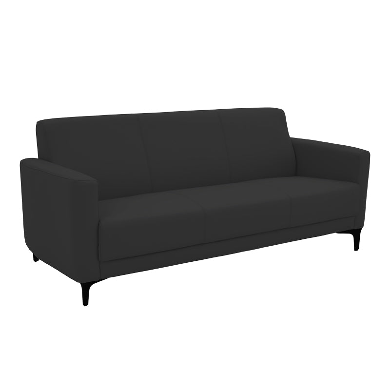 Καναπές τριθέσιος Sidica pakoworld PU σε μαύρη απόχρωση 185x78x83εκ - Hippiehome.gr