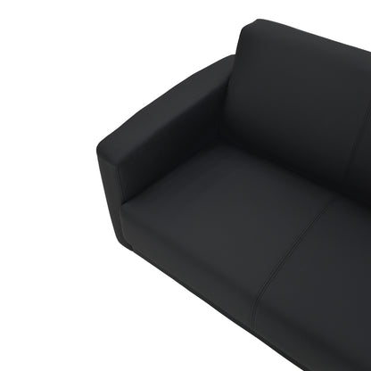 Καναπές διθέσιος Sidica I pakoworld PU σε μαύρη απόχρωση 135x78x83εκ - Hippiehome.gr