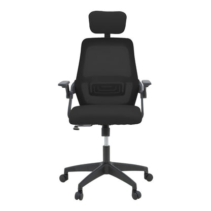 Καρέκλα γραφείου Peja pakoworld mesh ύφασμα μαύρο 58x60x107-117εκ - Hippiehome.gr