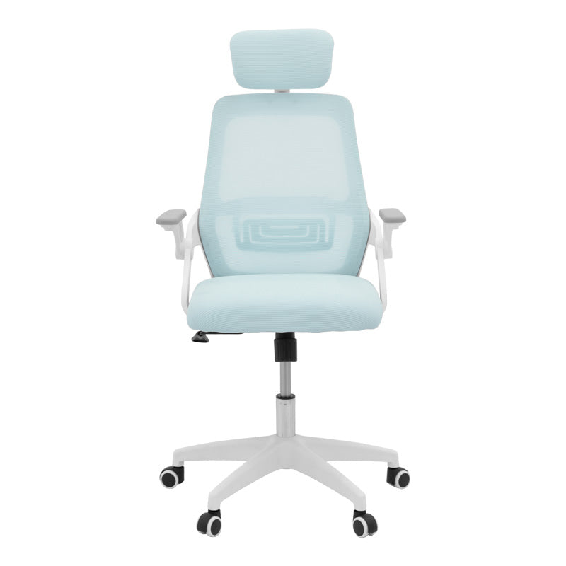 Καρέκλα γραφείου Peja pakoworld mesh ύφασμα μέντα-σκελετός λευκό 58x60x107-117εκ - Hippiehome.gr