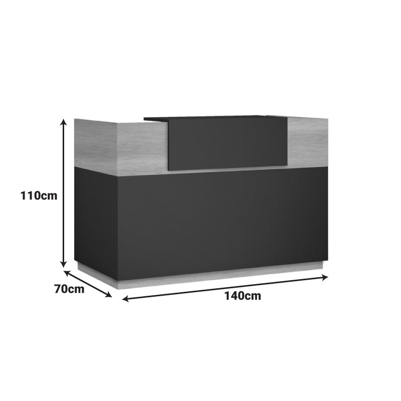 Γραφείο reception Lotus pakoworld σε χρώμα φυσικό - ανθρακί 140x70x110εκ - Hippiehome.gr