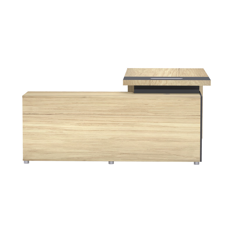 Γραφείο επαγγελματικό Lotus pakoworld με δεξιά γωνία σε φυσική-ανθρακί απόχρωση 160x160x75εκ - Hippiehome.gr