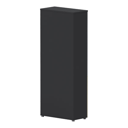 Ντουλάπα γραφείου επαγγελματική με γυάλινες πόρτες Lotus pakoworld σε φυσική-ανθρακί απόχρωση 80x40x200εκ - Hippiehome.gr