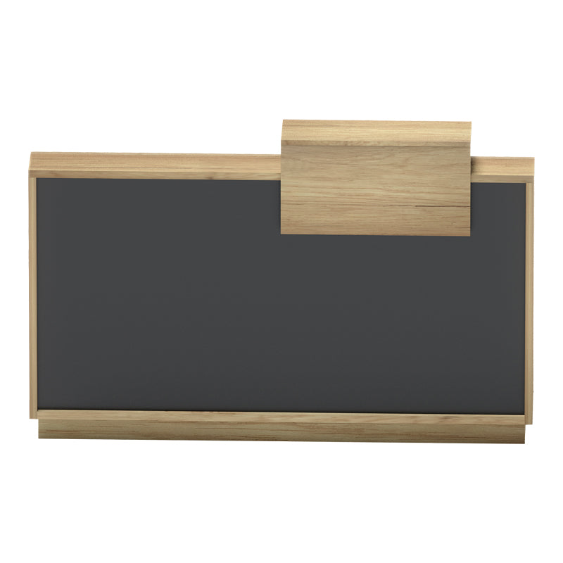 Γραφείο reception Lotus pakoworld σε φυσική-ανθρακί απόχρωση 160x60x105εκ - Hippiehome.gr