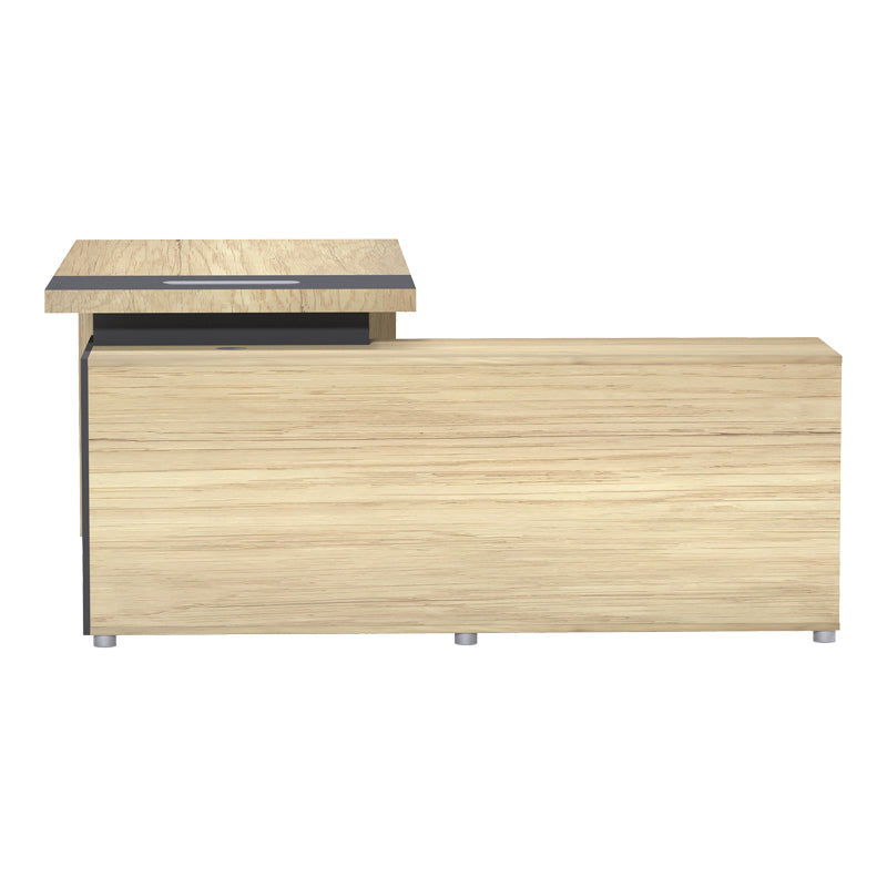 Γραφείο επαγγελματικό Lotus pakoworld αριστερή σε φυσική-ανθρακί απόχρωση 180x180x75εκ - Hippiehome.gr