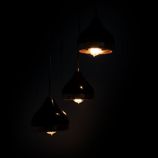 Φωτιστικό οροφής τρίφωτο Elprecious pakoworld E27 μαύρο-μπρονζέ Φ37x111εκ - Hippiehome.gr