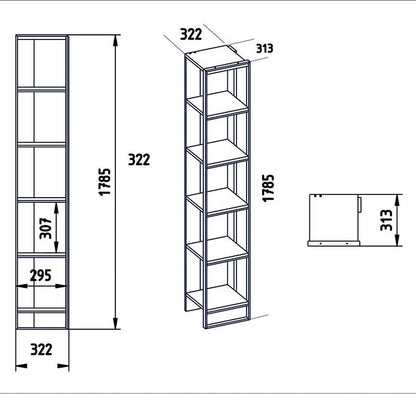 Βιβλιοθήκη Marble pakoworld χρώμα λευκό μαρμάρου-χρυσό 32x31,5x178,5εκ - Hippiehome.gr