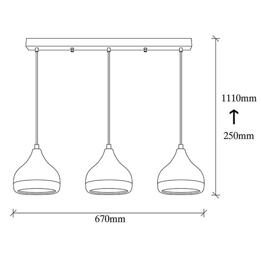 Φωτιστικό οροφής τρίφωτο Elprecious pakoworld E27 μαύρο-bronze 67x17x110εκ - Hippiehome.gr
