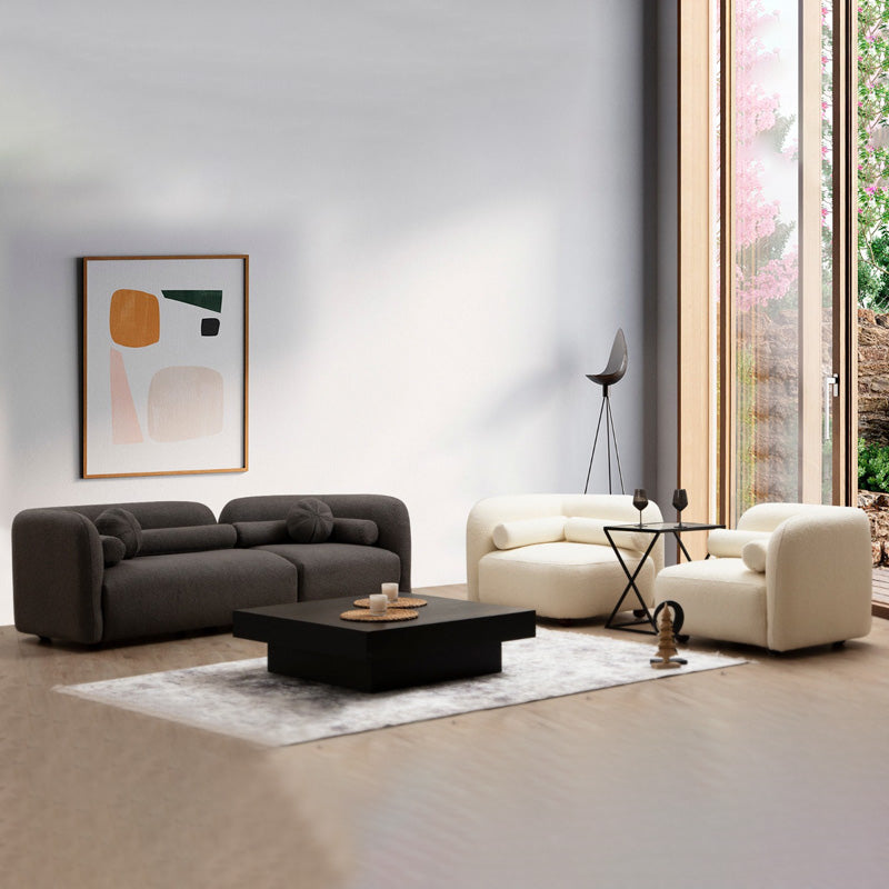 Πολυθρόνα Tranquil pakoworld ύφασμα μπουκλέ κρεμ 90x90x74εκ - Hippiehome.gr