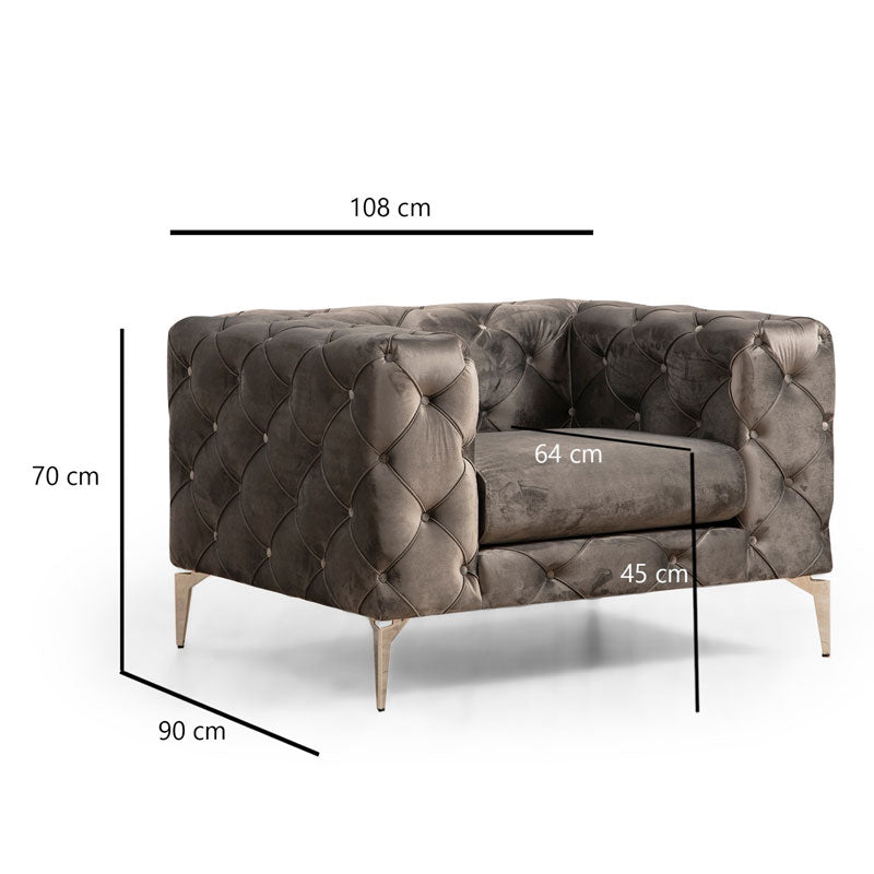 Πολυθρόνα PWF-0579 pakoworld ύφασμα ανθρακί 108x90x70εκ - Hippiehome.gr