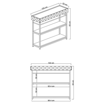 Κονσόλα PWF-0629 pakoworld λευκό-μαύρο 102x32x83εκ - Hippie Home 