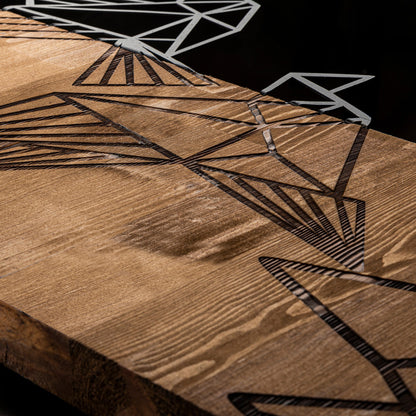 Διακοσμητικό τοίχου Perdon pakoworld ξύλο πεύκου σε φυσική απόχρωση με μαύρο μέταλλο 36x3x60εκ - Hippiehome.gr