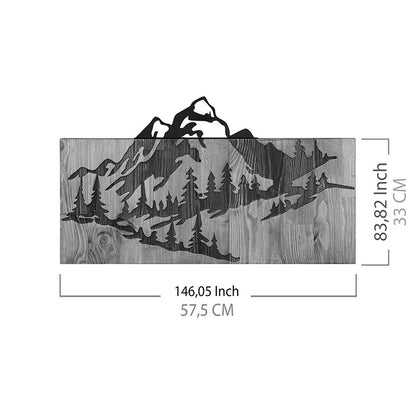 Διακοσμητικό τοίχου Mounten pakoworld ξύλο πεύκου σε φυσική απόχρωση με μαύρο μέταλλο 57.5x3x33εκ - Hippiehome.gr