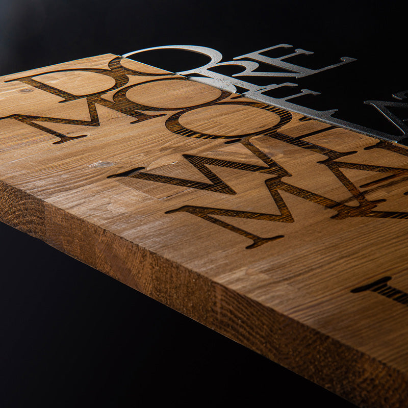 Διακοσμητικό τοίχου Haper pakoworld ξύλο πεύκου σε φυσική απόχρωση με μαύρο μέταλλο 42x3x58εκ - Hippiehome.gr