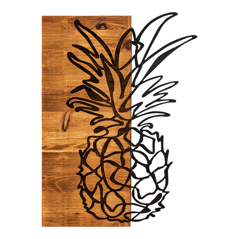 Διακοσμητικό τοίχου Pinable pakoworld ξύλο πεύκου σε φυσική απόχρωση με μαύρο μέταλλο 42x3x58εκ - Hippiehome.gr