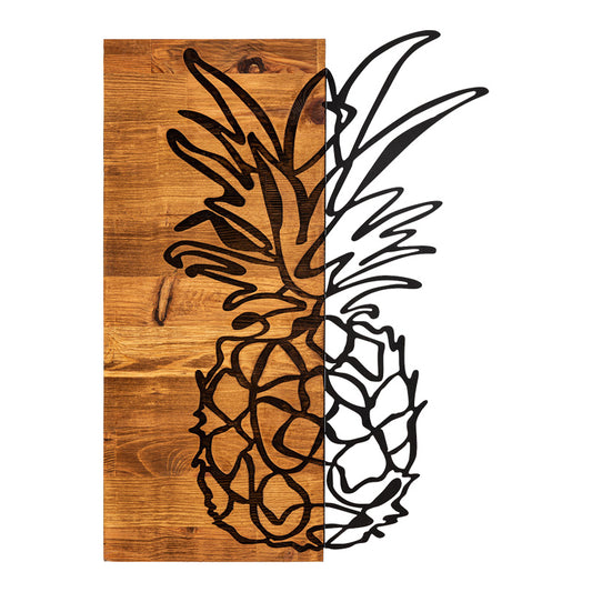 Διακοσμητικό τοίχου Pinable pakoworld ξύλο πεύκου σε φυσική απόχρωση με μαύρο μέταλλο 42x3x58εκ - Hippiehome.gr