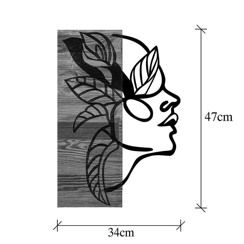 Διακοσμητικό τοίχου Redian pakoworld ξύλο πεύκου σε φυσική απόχρωση με μαύρο μέταλλο 34x3x50εκ - Hippiehome.gr