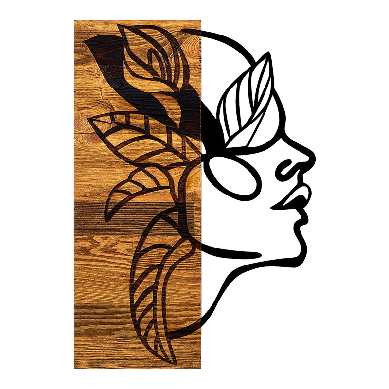 Διακοσμητικό τοίχου Redian pakoworld ξύλο πεύκου σε φυσική απόχρωση με μαύρο μέταλλο 34x3x50εκ - Hippiehome.gr