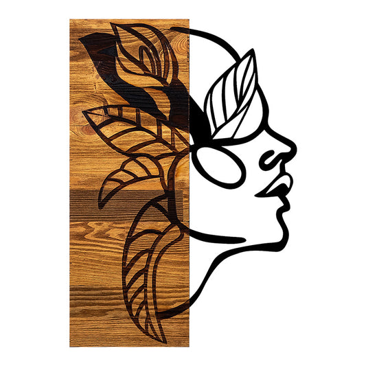 Διακοσμητικό τοίχου Redian pakoworld ξύλο πεύκου σε φυσική απόχρωση με μαύρο μέταλλο 34x3x50εκ - Hippiehome.gr