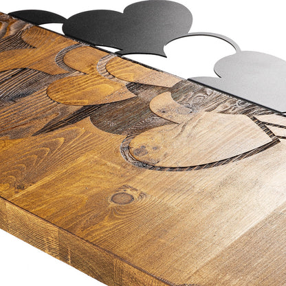 Διακοσμητικό τοίχου Hearby pakoworld ξύλο πεύκου σε φυσική απόχρωση με μαύρο μέταλλο 39x3x58εκ - Hippiehome.gr