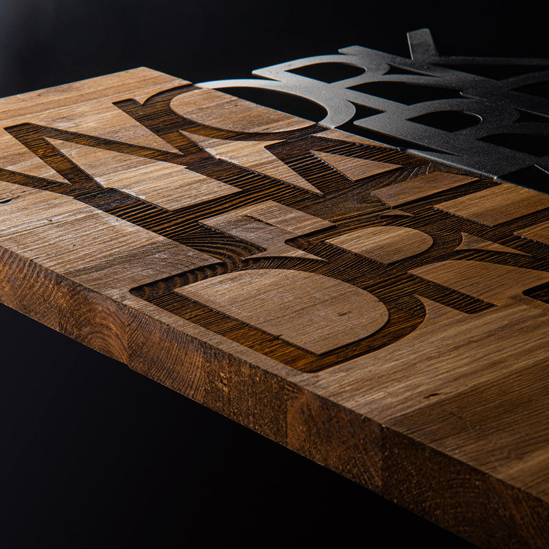 Διακοσμητικό τοίχου Deseze pakoworld ξύλο πεύκου σε φυσική απόχρωση με μαύρο μέταλλο 48x3x58εκ - Hippiehome.gr