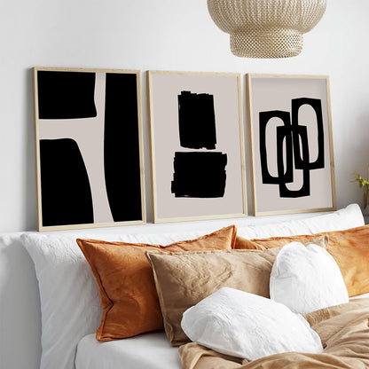 Πίνακας σε καμβά Blacky pakoworld τρίπτυχος με ψηφιακή εκτύπωση 50x2x35εκ - Hippiehome.gr