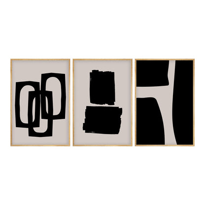 Πίνακας σε καμβά Blacky pakoworld τρίπτυχος με ψηφιακή εκτύπωση 50x2x35εκ - Hippiehome.gr