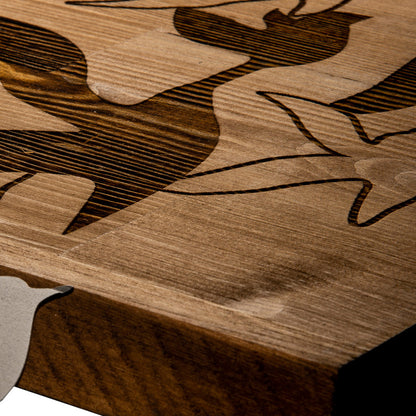 Διακοσμητικό τοίχου Excore pakoworld ξύλο πεύκου σε φυσική απόχρωση με μαύρο μέταλλο 111x3x25εκ - Hippiehome.gr