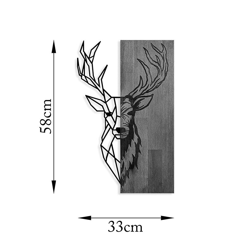 Διακοσμητικό τοίχου Deera pakoworld ξύλο πεύκου σε φυσική απόχρωση με μαύρο μέταλλο 33x3x58εκ - Hippiehome.gr