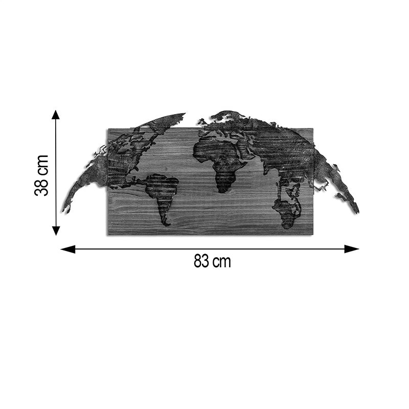 Διακοσμητικό τοίχου Mable pakoworld ξύλο πεύκου σε φυσική απόχρωση με μαύρο μέταλλο 83x3x38εκ - Hippiehome.gr