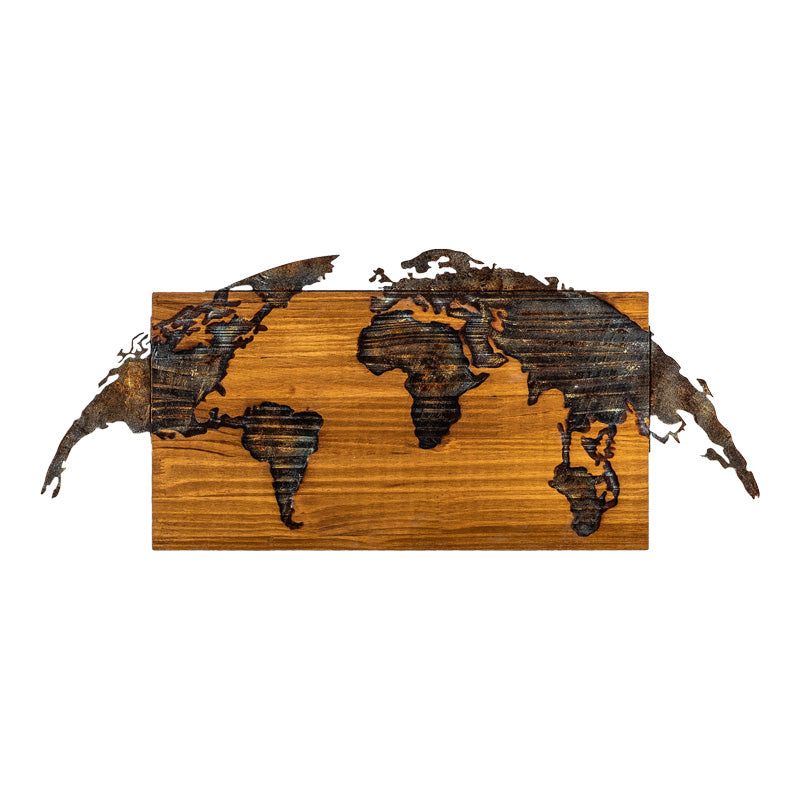 Διακοσμητικό τοίχου Mable pakoworld ξύλο πεύκου σε φυσική απόχρωση με μαύρο μέταλλο 83x3x38εκ - Hippiehome.gr