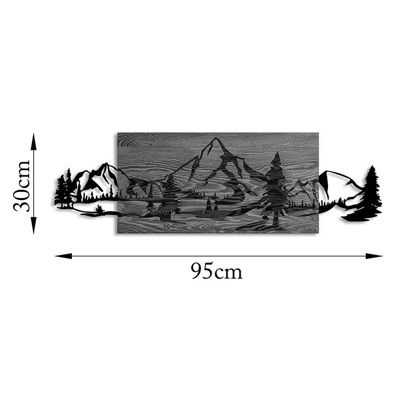 Διακοσμητικό τοίχου Nereve pakoworld ξύλο πεύκου σε φυσική απόχρωση με μαύρο μέταλλο 95x3x30εκ - Hippiehome.gr