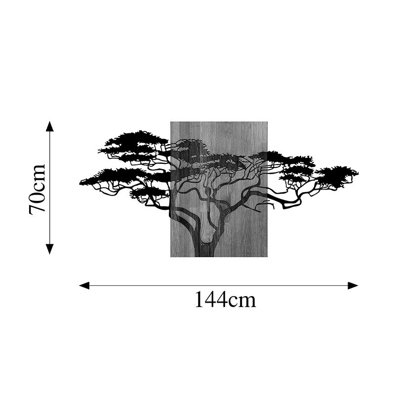 Διακοσμητικό τοίχου Efren pakoworld ξύλο πεύκου σε φυσική απόχρωση με μαύρο μέταλλο 144x3x70εκ - Hippiehome.gr