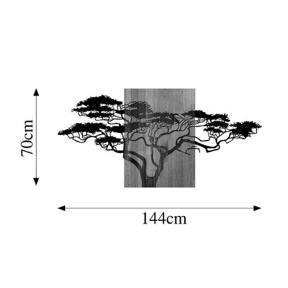 Διακοσμητικό τοίχου Efren pakoworld ξύλο πεύκου σε φυσική απόχρωση με μαύρο μέταλλο 144x3x70εκ - Hippiehome.gr